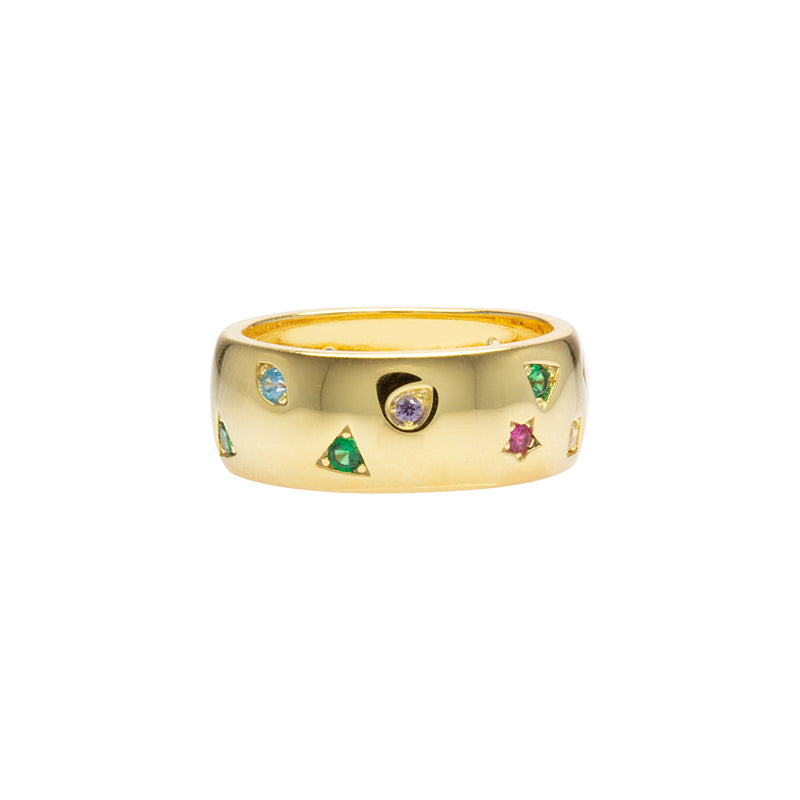 Bandring Starlight | 925 Silber | Gold Ring | Statement Ring