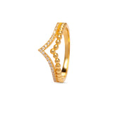 Drops Zirkonia-Ring Gold mit Zirkonia SteinenGold Ring doppelreihig mit kugeln und zirkonia steinen