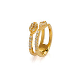 Offener Doppelring Gold Statement Ring