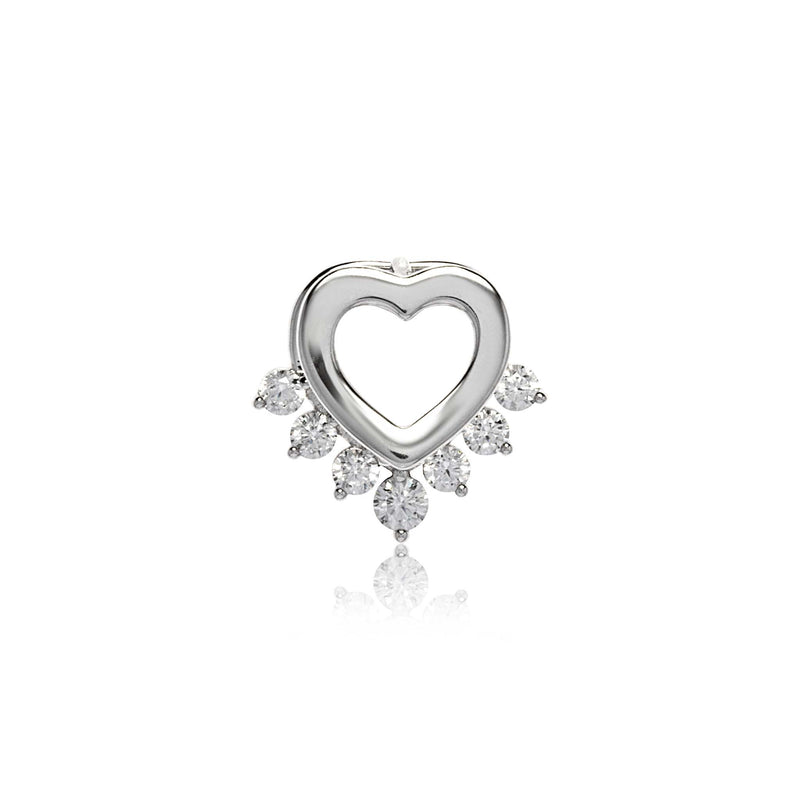 Silber Ohrringe in Herz Form mit Zirkonia Steinen