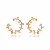Gold Ohrringe mit offenem Kreis und Zirkonia Steinen
