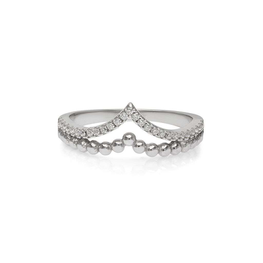 V Shape Ring 925 Silber – Zirkonia Ring mit spitzer Form