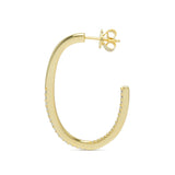 Funkelnde Statement Creolen mit Steinen Damen Sterling Silber seitlich gold