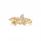 Glow Ring Zirkonia 925 Silber – Statement Ring vergoldet