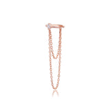Minimalistischer Earcuff Chain Design Damen Roségold
