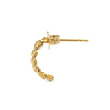 Ohrstecker mit Kette 925 Silber Chain Ohrringe seitlich gold 
