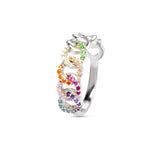 Detail bunter Zirkonia Ring 925 Silber – Chain Design