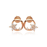 Rosegold Ohrstecker rund mit Zirkonia Steinen