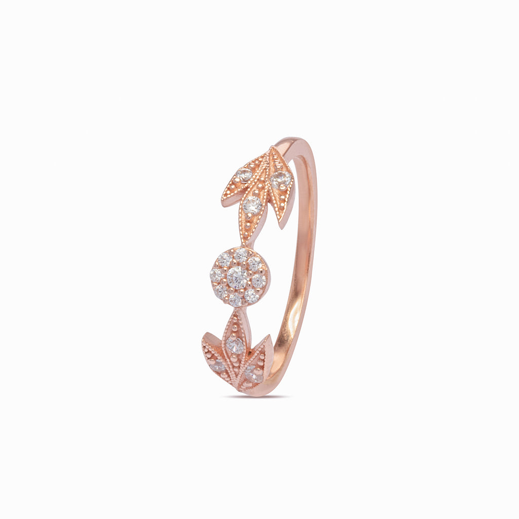 Seitliche Ansicht Ornament Ring 925 Sterling Silber Rosegold