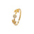 Seitliche Ansicht Ornament Ring 925 Sterling Silber – strukturierter Ring