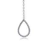 Silber Ohrringe mit Kette und Anhänger in Tropfenform
