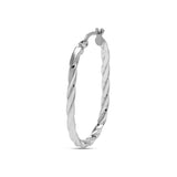 Twisted Creolen 925 Silber gedrehte Ohrringe 