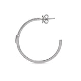 Zirkonia Creolen 925 Silber Damen Ohrringe seitlich