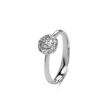 Detail Zirkonia Ring 925 Silber – fein gefasste funkelnde Steine im Sparkle Design