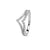 Detail Zirkonia V Ring 925 Silber – Chevron Design
