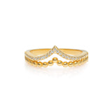 V Shape Ring 925 Silber – Zirkonia Ring mit spitzer Form vergoldet